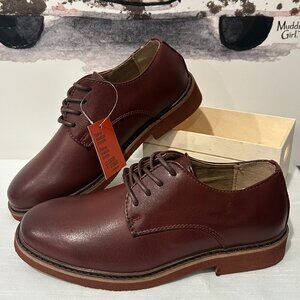 NIB Boys DEER STAGS Denny dress shoe Sz 1 Brown